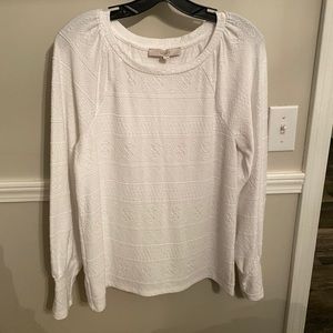Loft white puffed sleeve tee